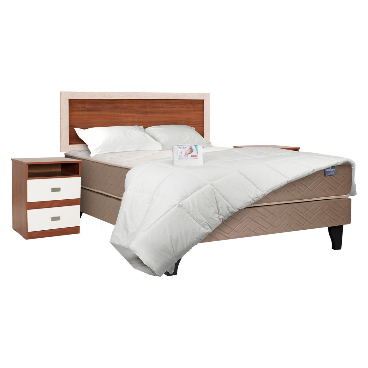 CELTA - Cama Europea Bamboo 2 Plazas + Textil + Muebles Alicante Celta