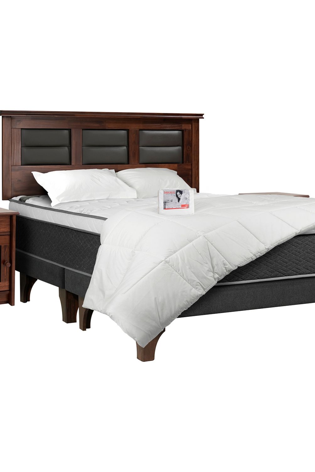 CELTA - Cama Europea Everest 2 Plazas Base Dvidida + Textil + Muebles Villarreal Celta