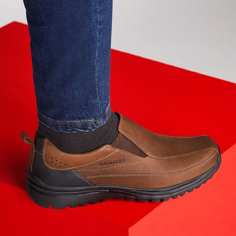 GUANTE - Zapato Casual Hombre Cuero Café Guante