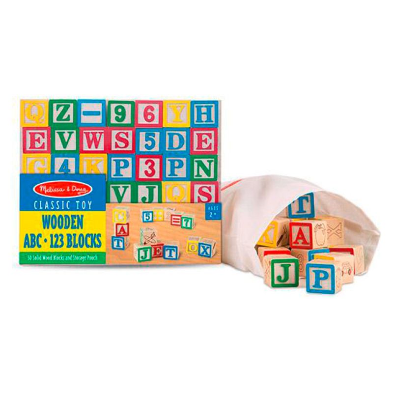 MELISSA & DOUG - Set Cubitos De Madera Letras Y Números Melissa & Doug