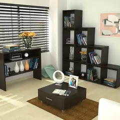 TUHOME - Biblioteca Escalera + Arrimo + Mesa De Centro