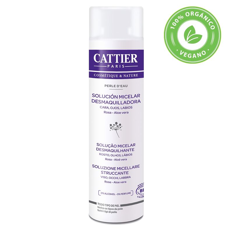 CATTIER - Solucion Micelar Perla de Agua Rosa Aloe Vera Cattier