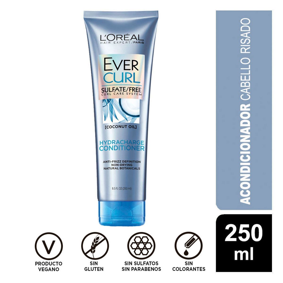 HAIR EXPERTISE - Acondicionador Anti Frizz Evercurl Cabello Quebradizo 250 Ml Hair Expertise