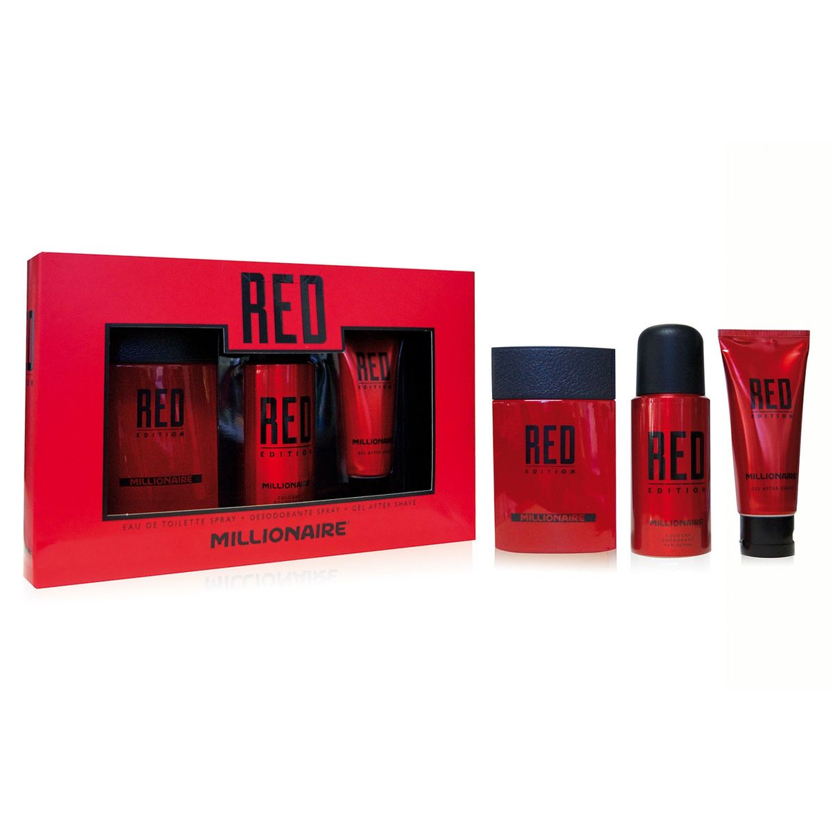 FRAGANCIAS MASCULINAS - Red 95 ml EDT + Desodorante en Spray 150ml + After Shave 75ml Millionaire