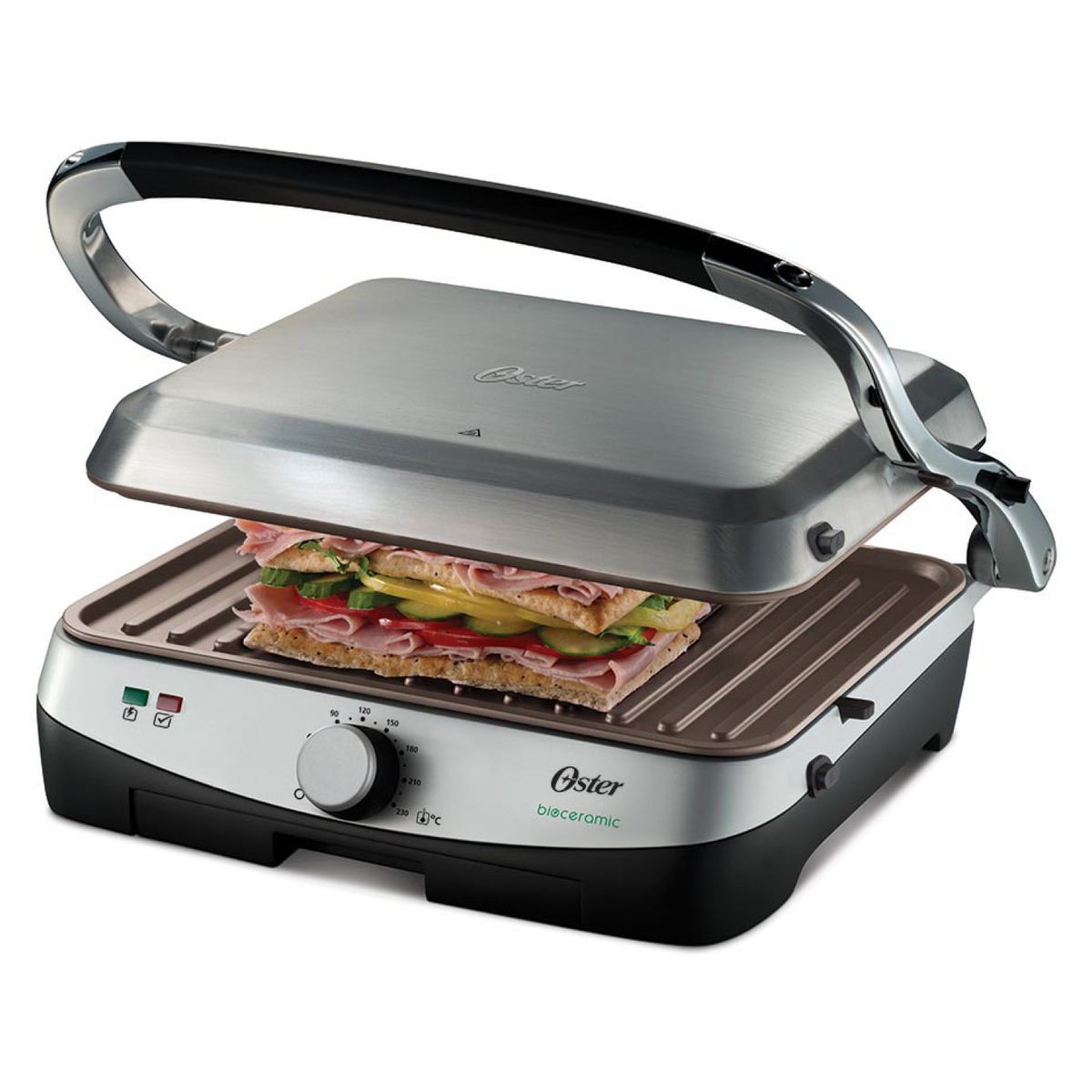 OSTER - Parrilla Y Panini Ckstpa4881 Revestimiento Bioceramic® Oster