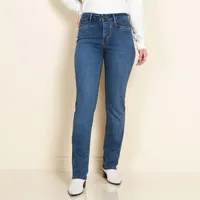 Jeans Straight Tiro Alto Mujer