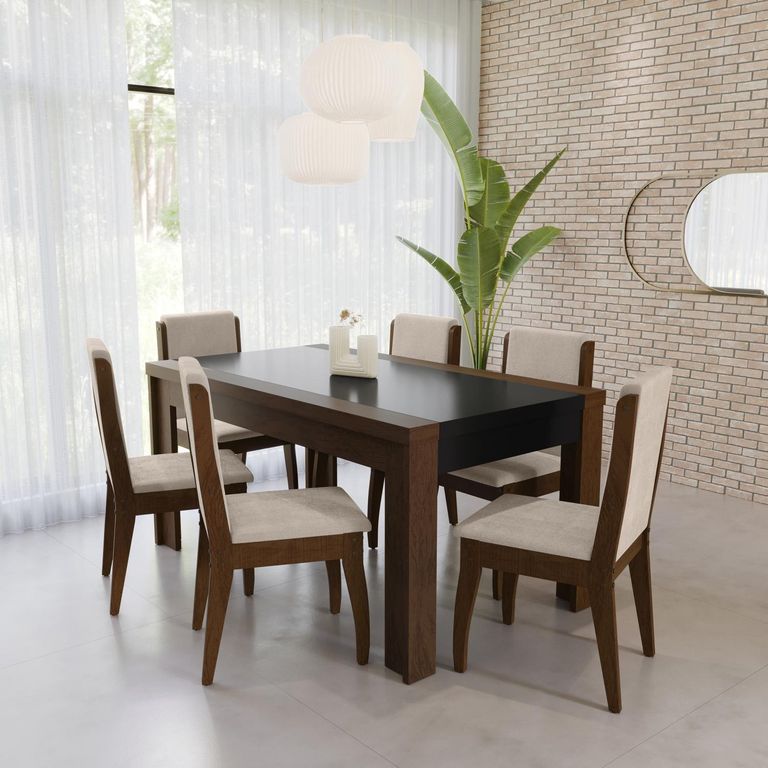 DECOCASA Juego de Comedor Lorenzi 6 Sillas lorenzi