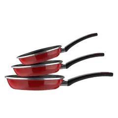 MAGEFESA - Set Sartenes Acero 18-20-24 cm Coral