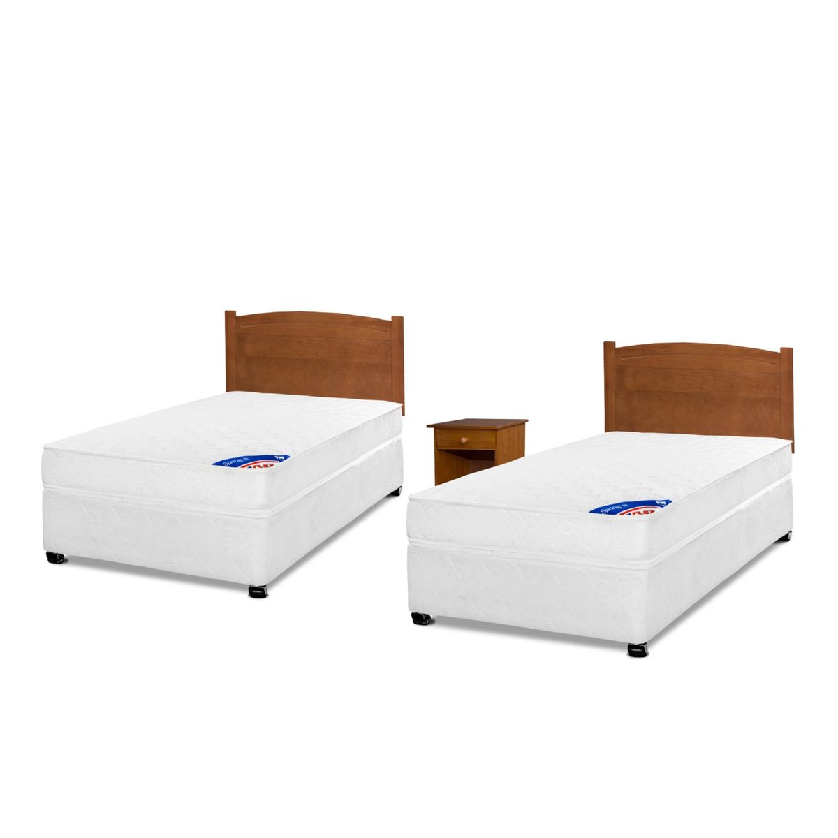 FLEX - Duplex Cama Americana Spring III 1 Plaza Base Normal 90x190 cm + Muebles Arezzo Flex Flex