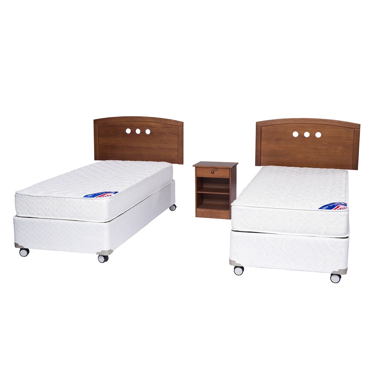 FLEX - Dúplex Cama Americana New Entree 1 Plaza Base Normal 90x200 cm + Muebles Juvenil Flex