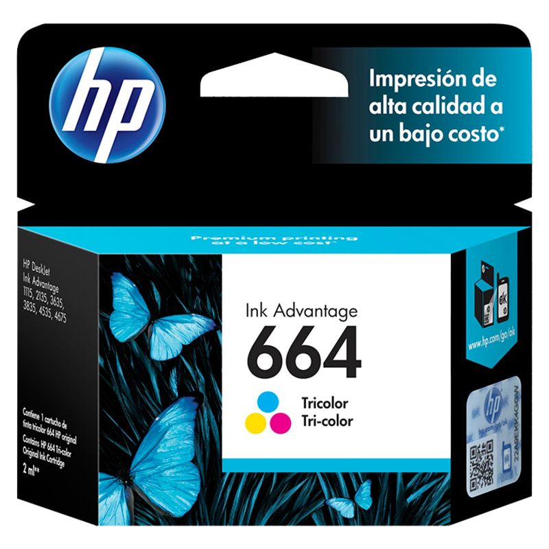 HP - Cartucho De Tinta HP Original 664 Tricolor