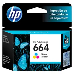 HP - Cartucho De Tinta Original 664 Tricolor