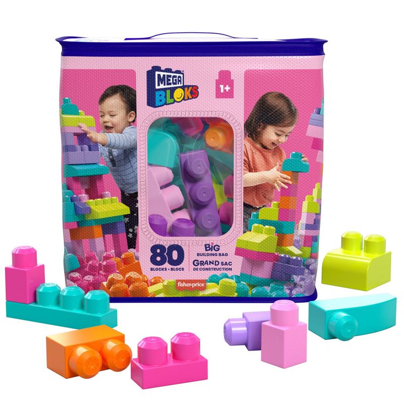 MEGA - Juego De Construcción Bloks Gran Bolsa Rosa Para Construir Mega