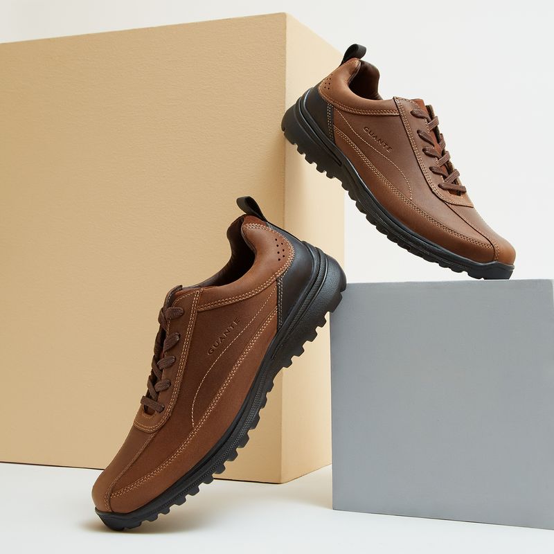 GUANTE - Guante Zapato casual hombre cuero cafe