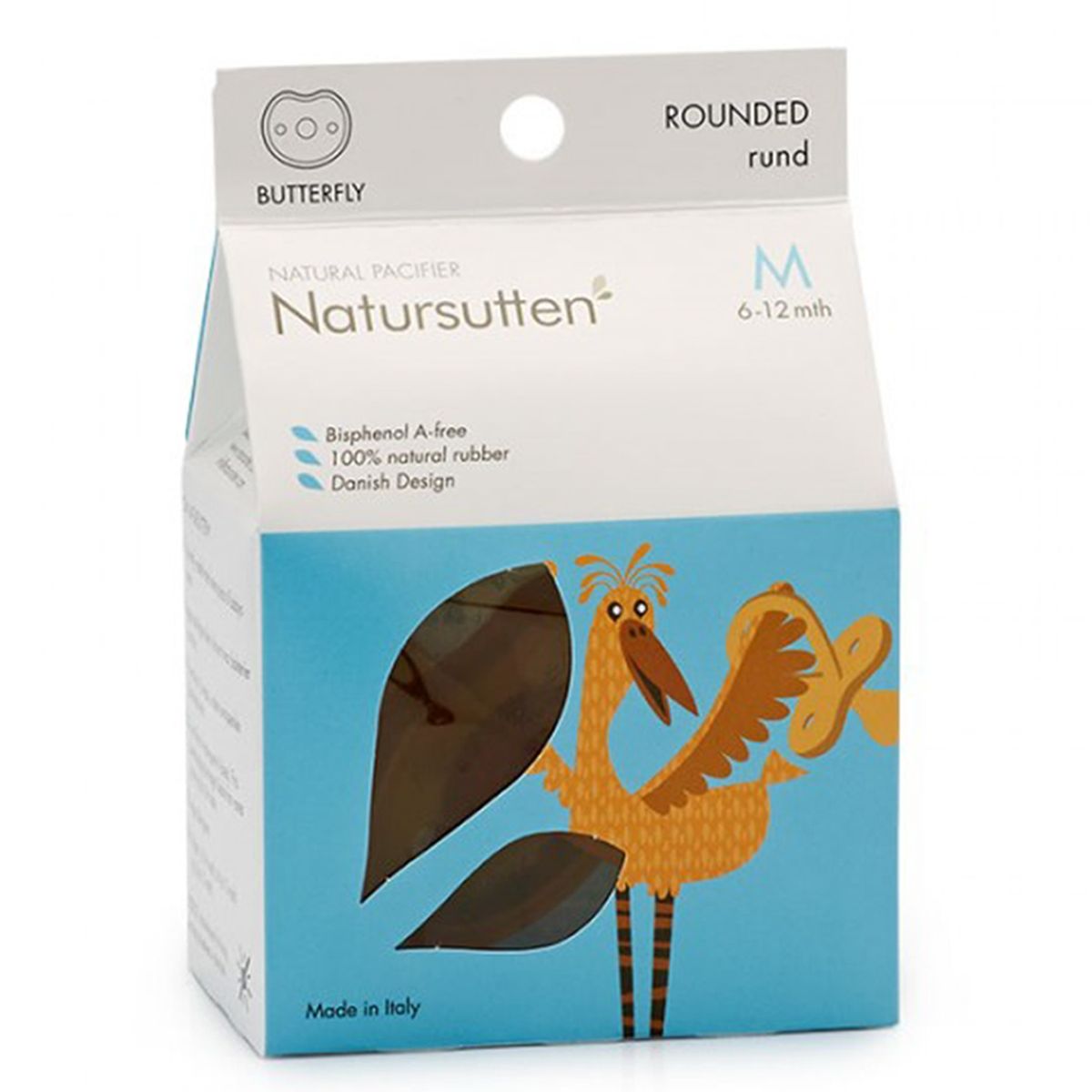 NATURSUTTEN - Chupete Caucho Mariposa Redondo M