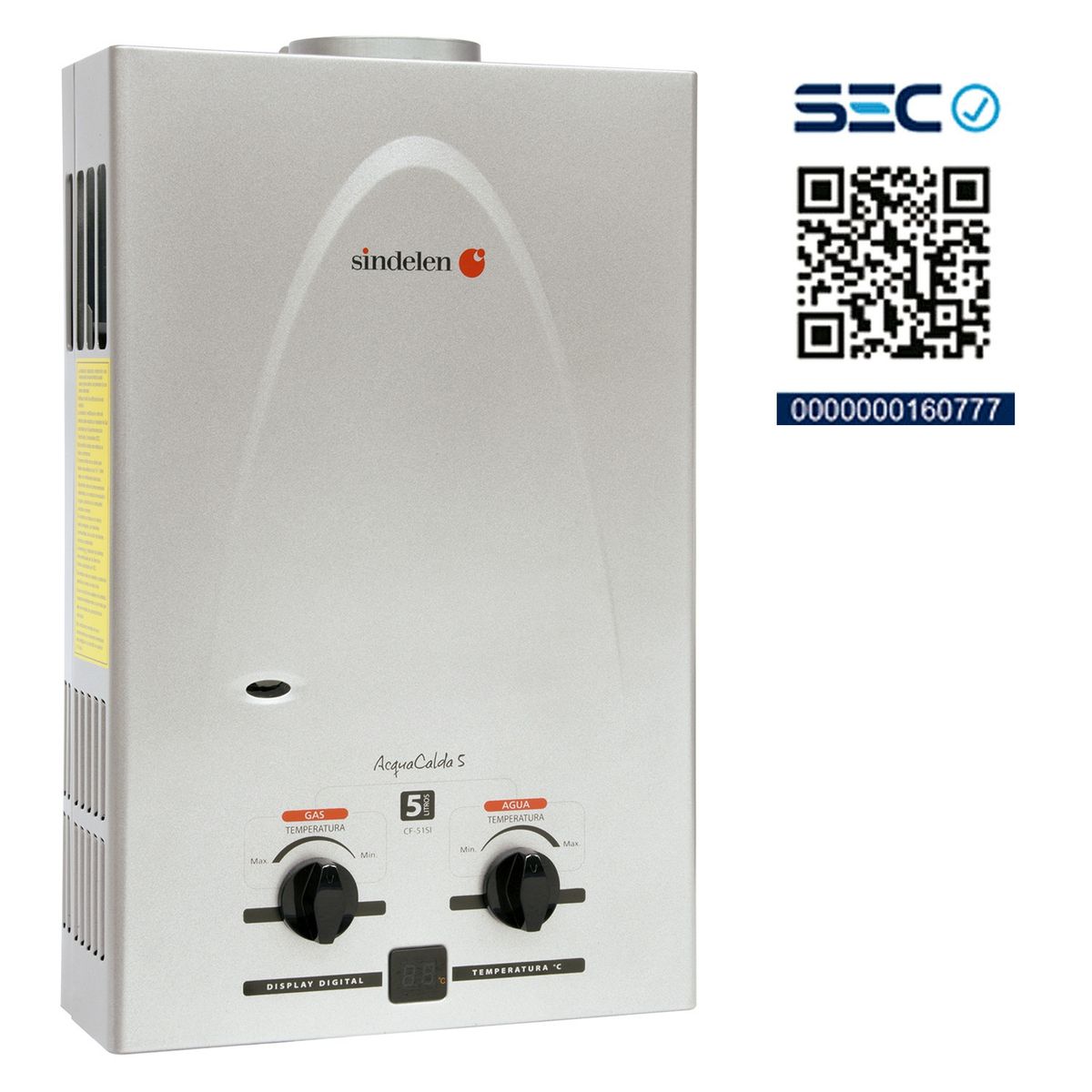 SINDELEN - Calefont Gas licuado 5 lt CF-51SI Sindelen