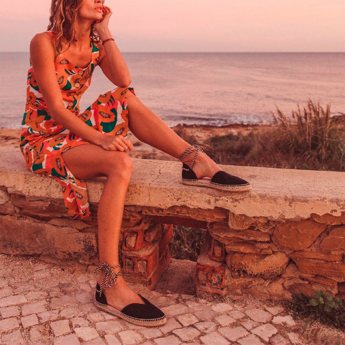 URCO - Sandalia Mujer Cuero Negro Urco