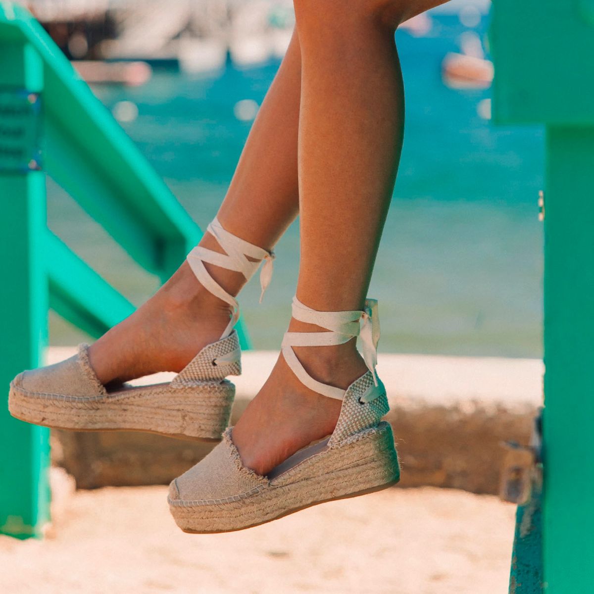 URCO - Sandalia Alpargata Mujer Beige Urco