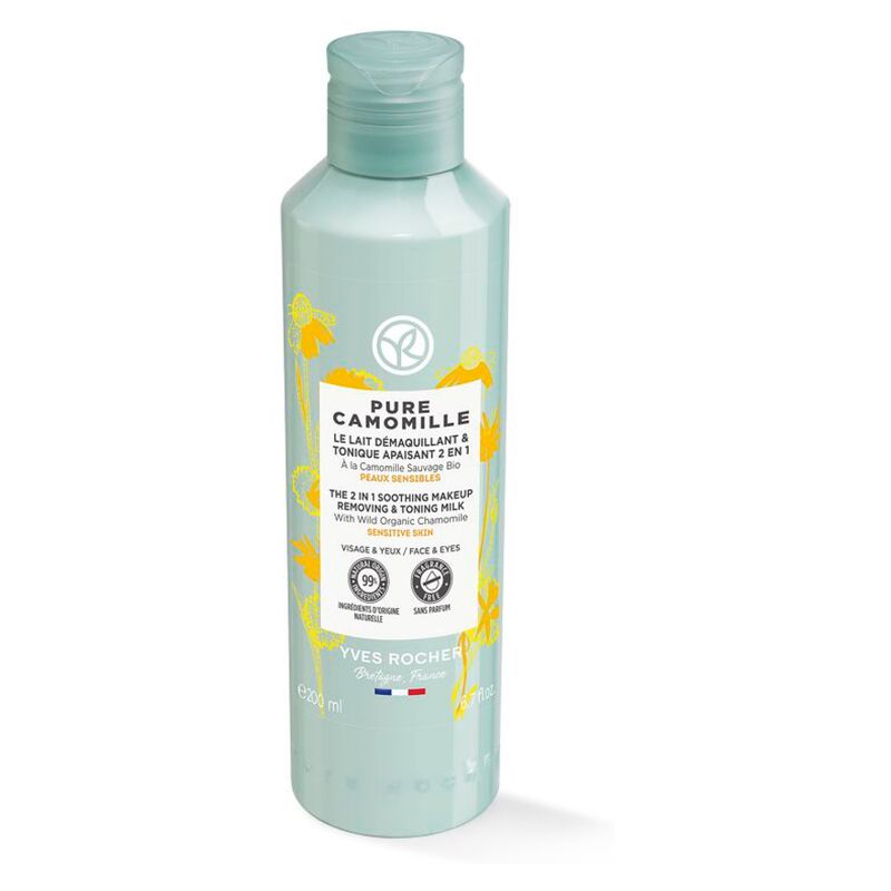 YVES ROCHER - Leche Desmaquillante y Tonico Calmante 2 en 1 200 ml YVES ROCHER