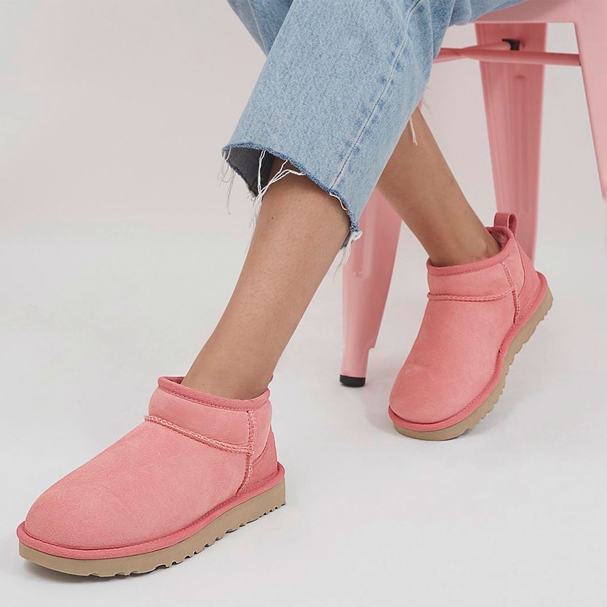 UGG - Ugg Bota mujer cuero rosado