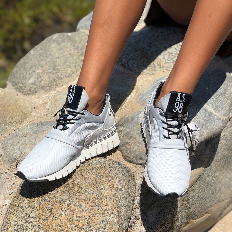AS 98 - As98 Zapatilla Urbana Mujer Cuero Blanco