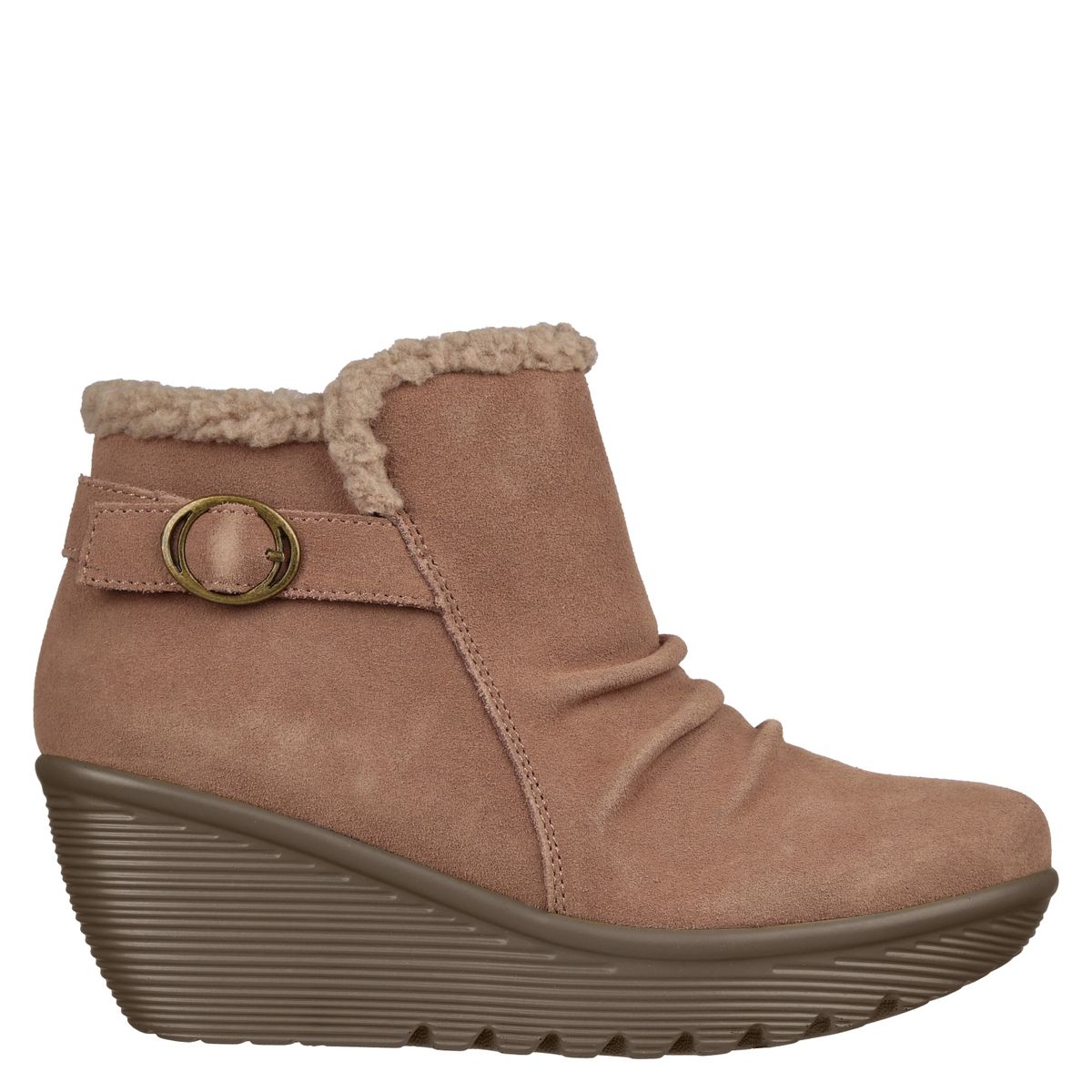 SKECHERS - Skechers Botin mujer cuero cafe