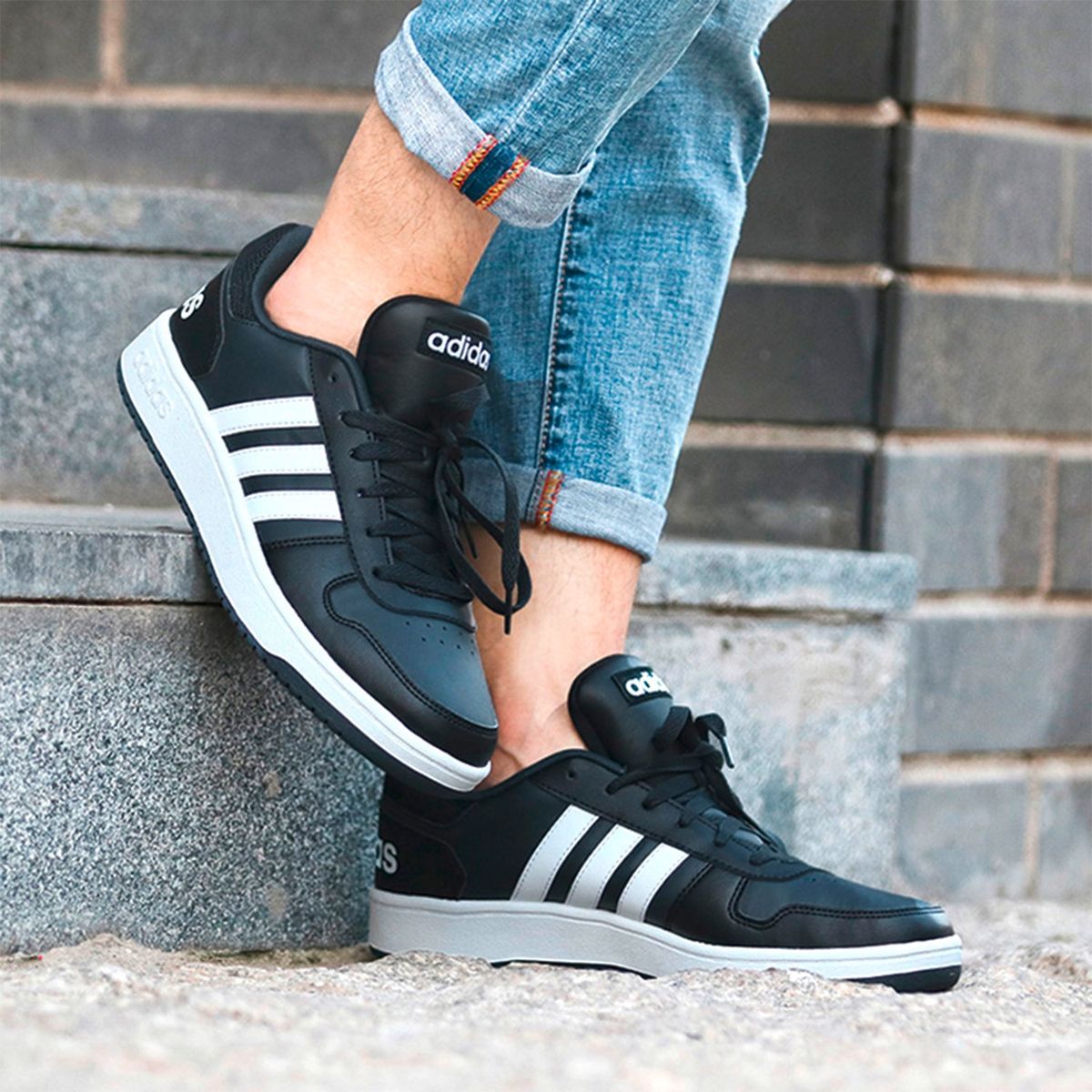 ADIDAS - Hoops 3.0 Zapatilla Urbana Hombre Negro Adidas