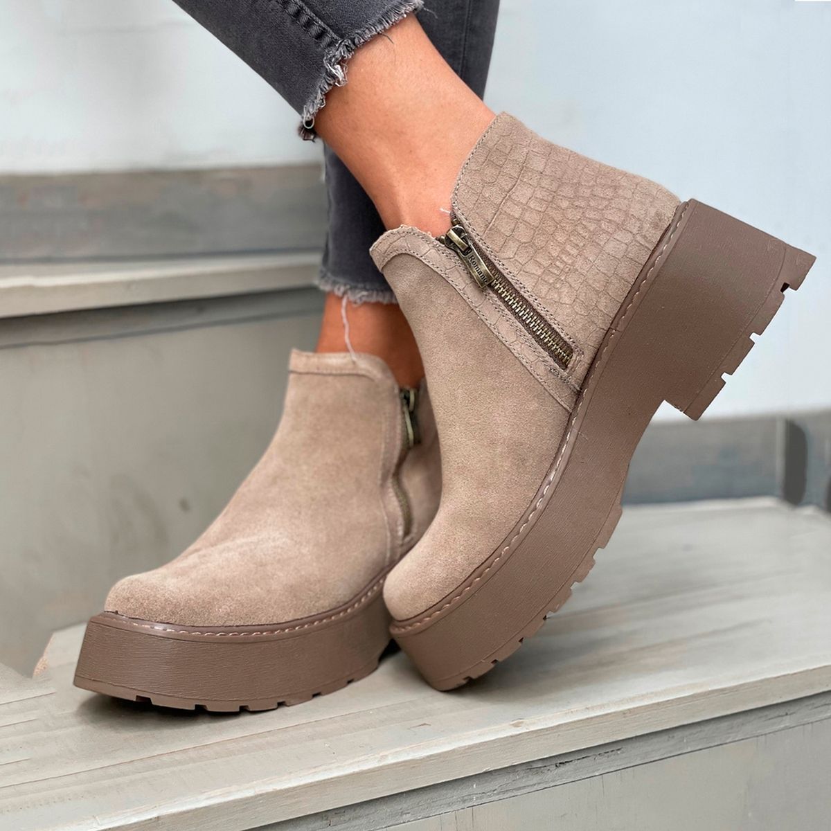 ROMANO - Romano Botín Mujer Cuero Beige