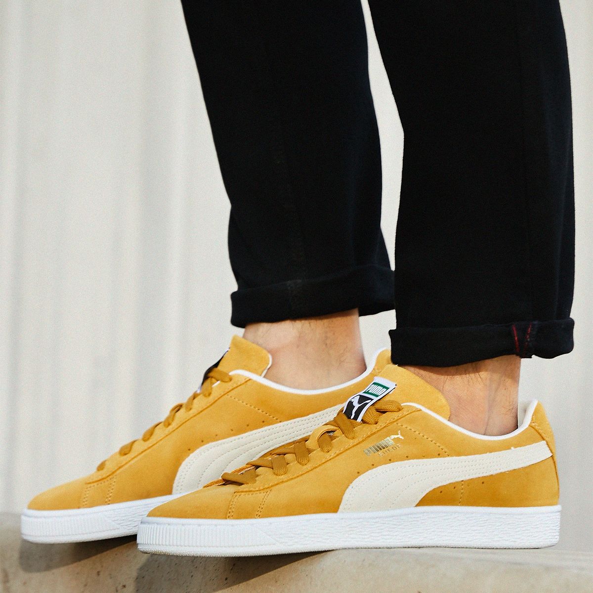 PUMA - Suede Classic Xxi Zapatilla Urbana Hombre Cuero Amarillo Puma