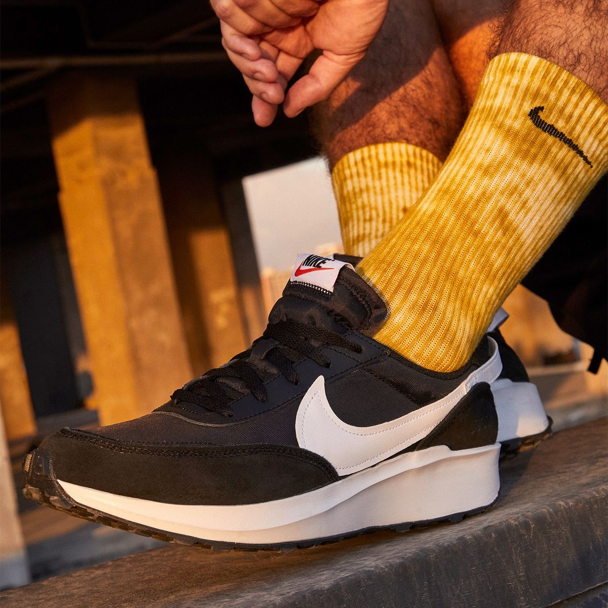 NIKE - Waffle Debut Zapatilla Urbana Hombre Cuero Negro Nike