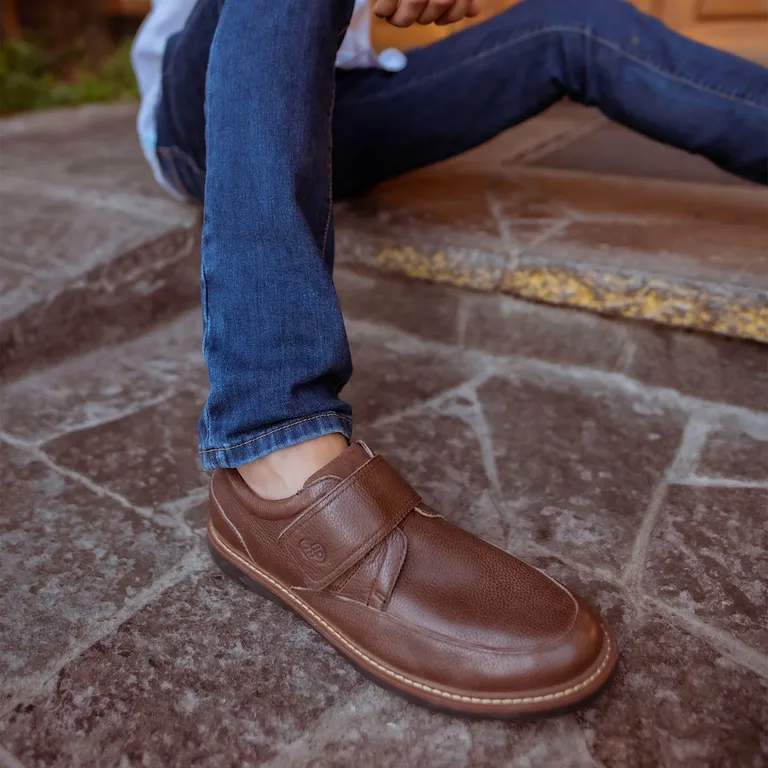 Zapato Casual Hombre Cuero Café