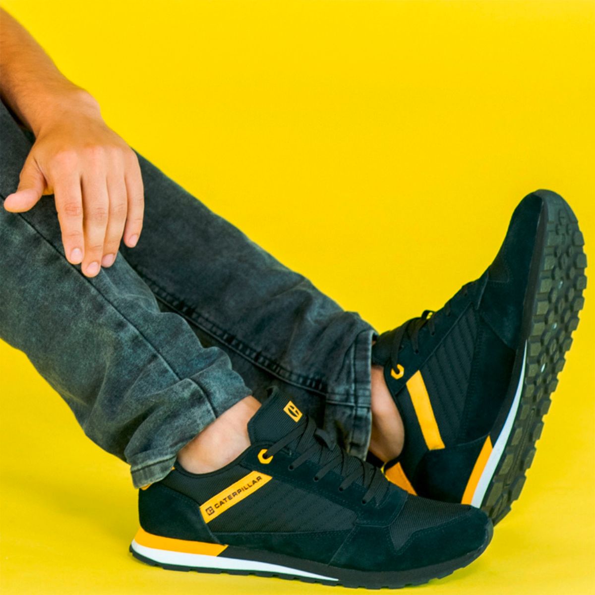 CAT - Ventura Zapatilla Urbana Hombre Cuero Negro Cat