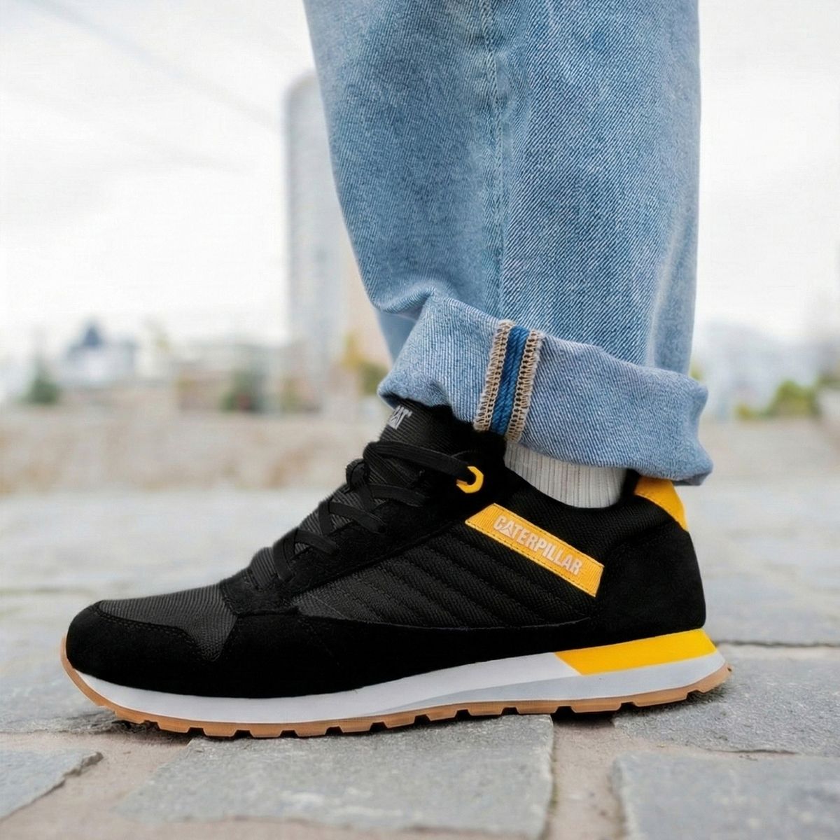 CAT - Ventura Zapatilla Urbana Hombre Cuero Negro Cat