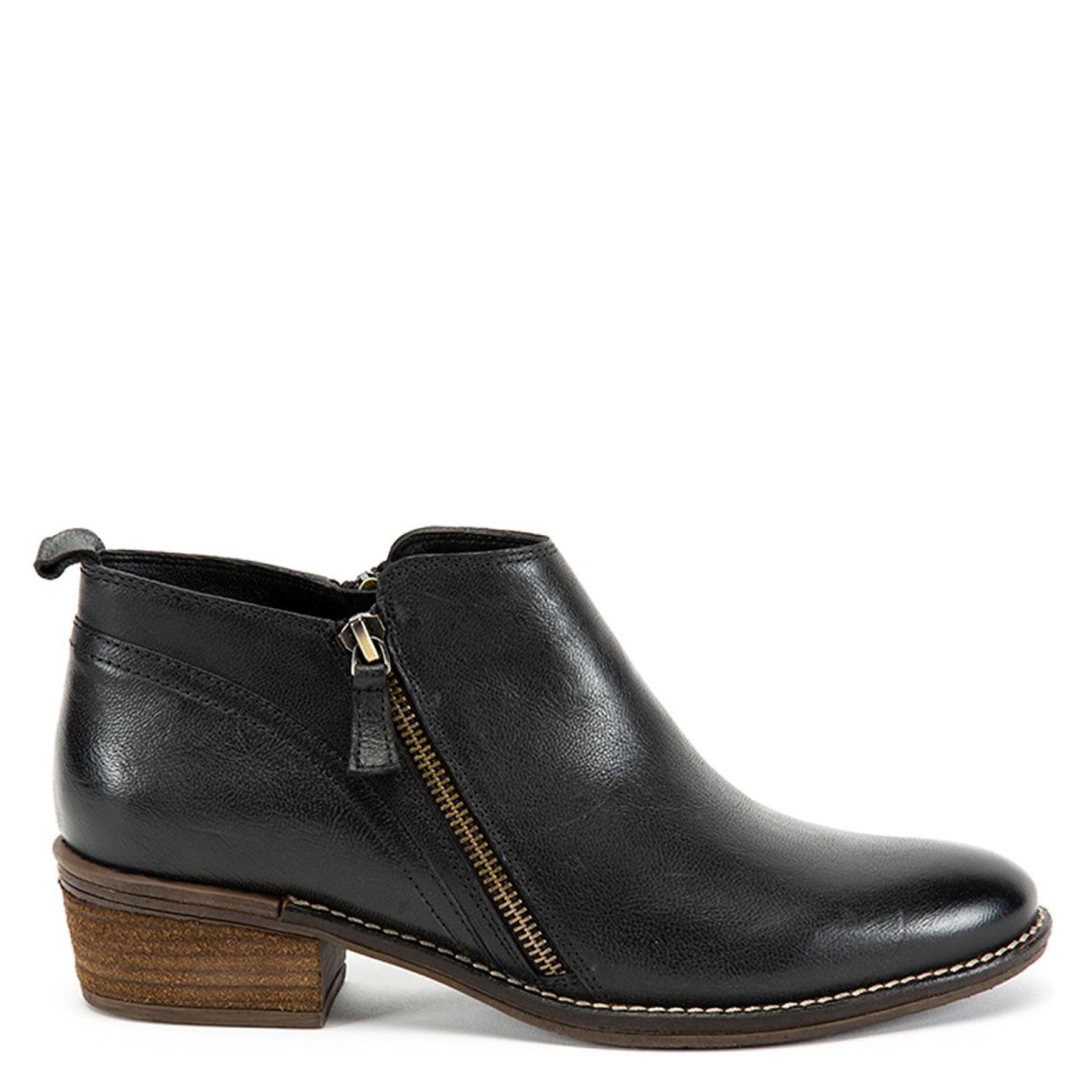 GACEL - Bota Vaquera Mujer Cuero Negro Gacel