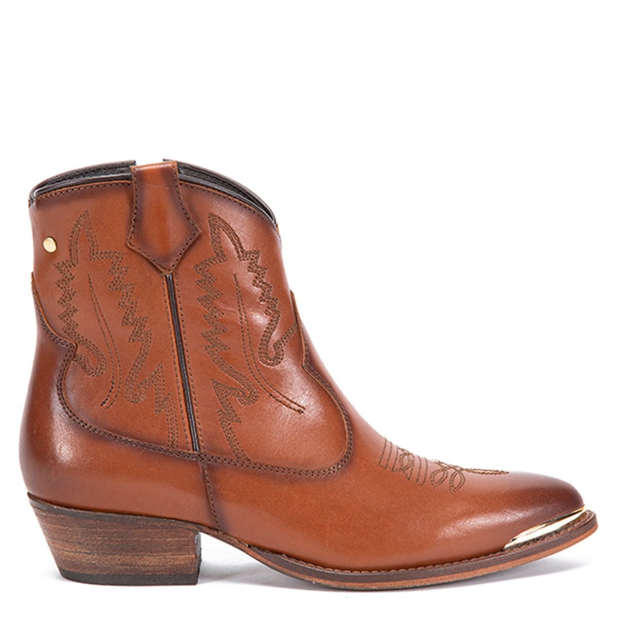 GACEL - Bota Vaquera Mujer Cuero Café Gacel