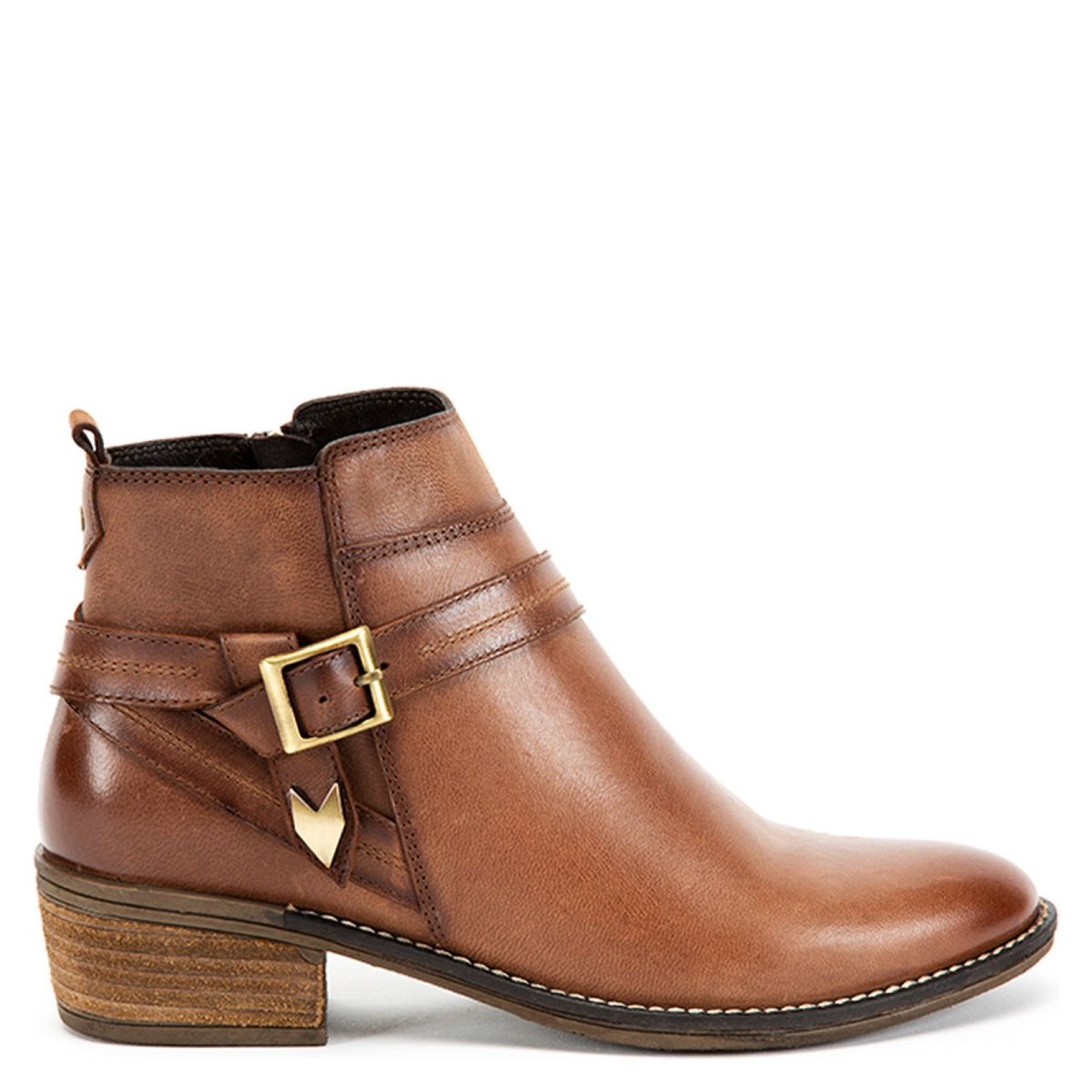 GACEL - Gacel Botin mujer cuero cafe