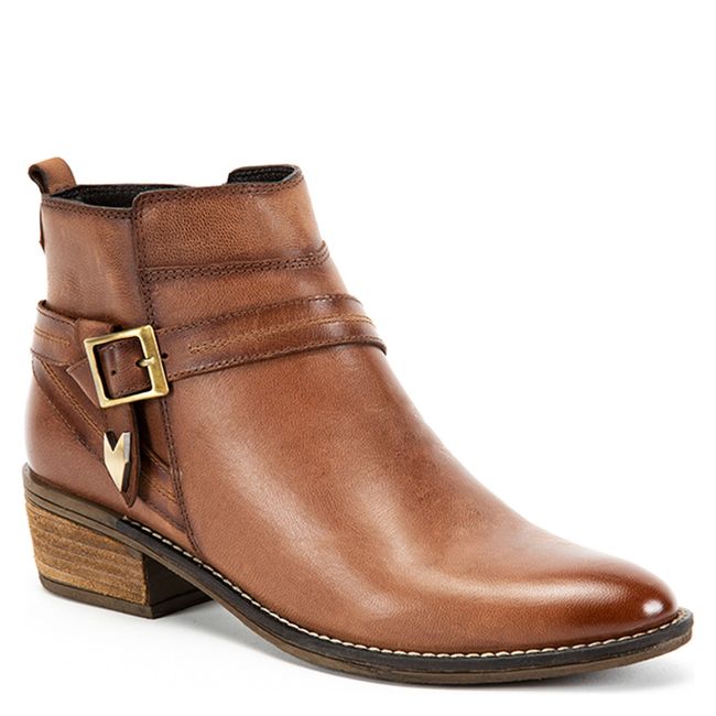 GACEL - Gacel Botin mujer cuero cafe