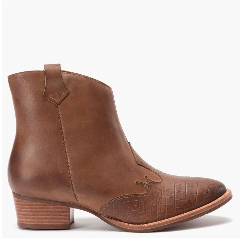 GACEL - Bota Vaquera Mujer Cuero Café Gacel