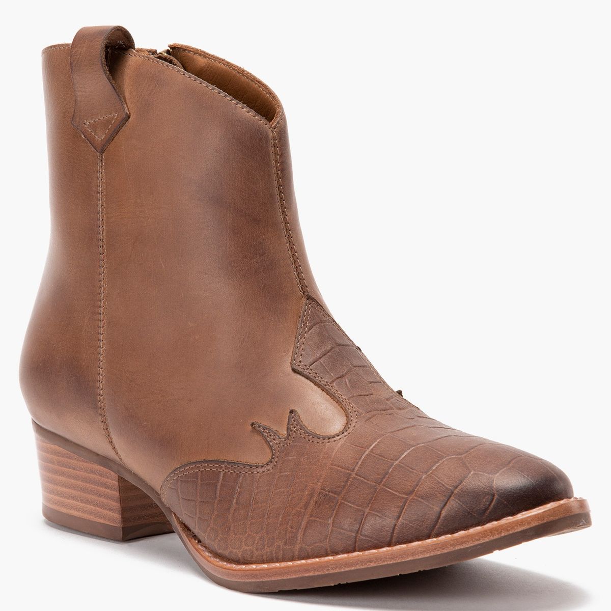 GACEL - Bota Vaquera Mujer Cuero Café Gacel