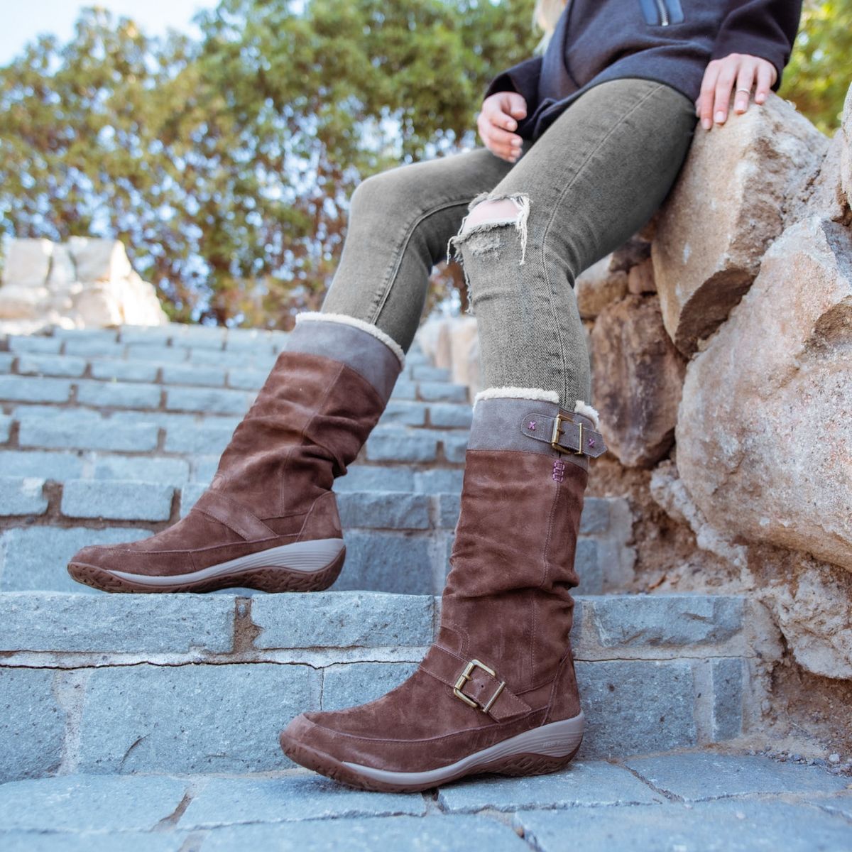 HUSH PUPPIES - Hush Puppies Bota Mujer Cuero Café