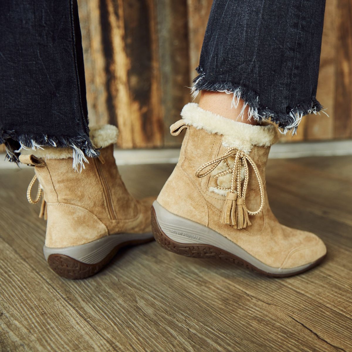 HUSH PUPPIES - Botin Mujer Cuero Café Hush Puppies