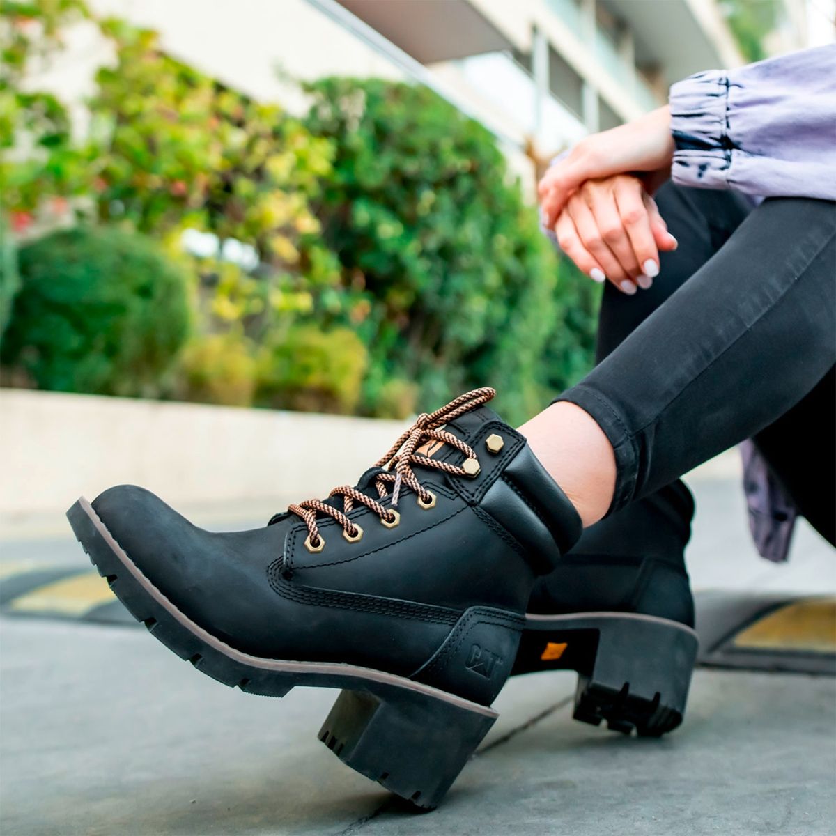 CAT - Cat Bota Mujer Cuero Negro