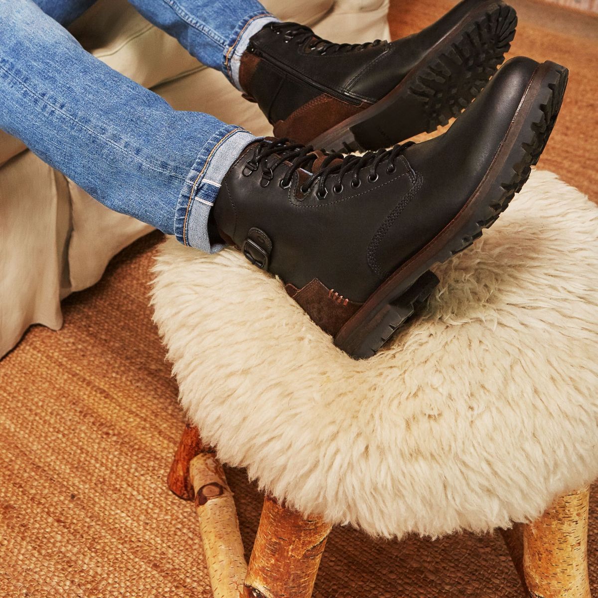 GUANTE - Guante Botin hombre cuero negro