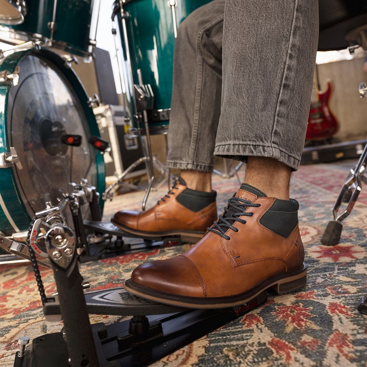 GUANTE - Botín Hombre Cuero Café Guante