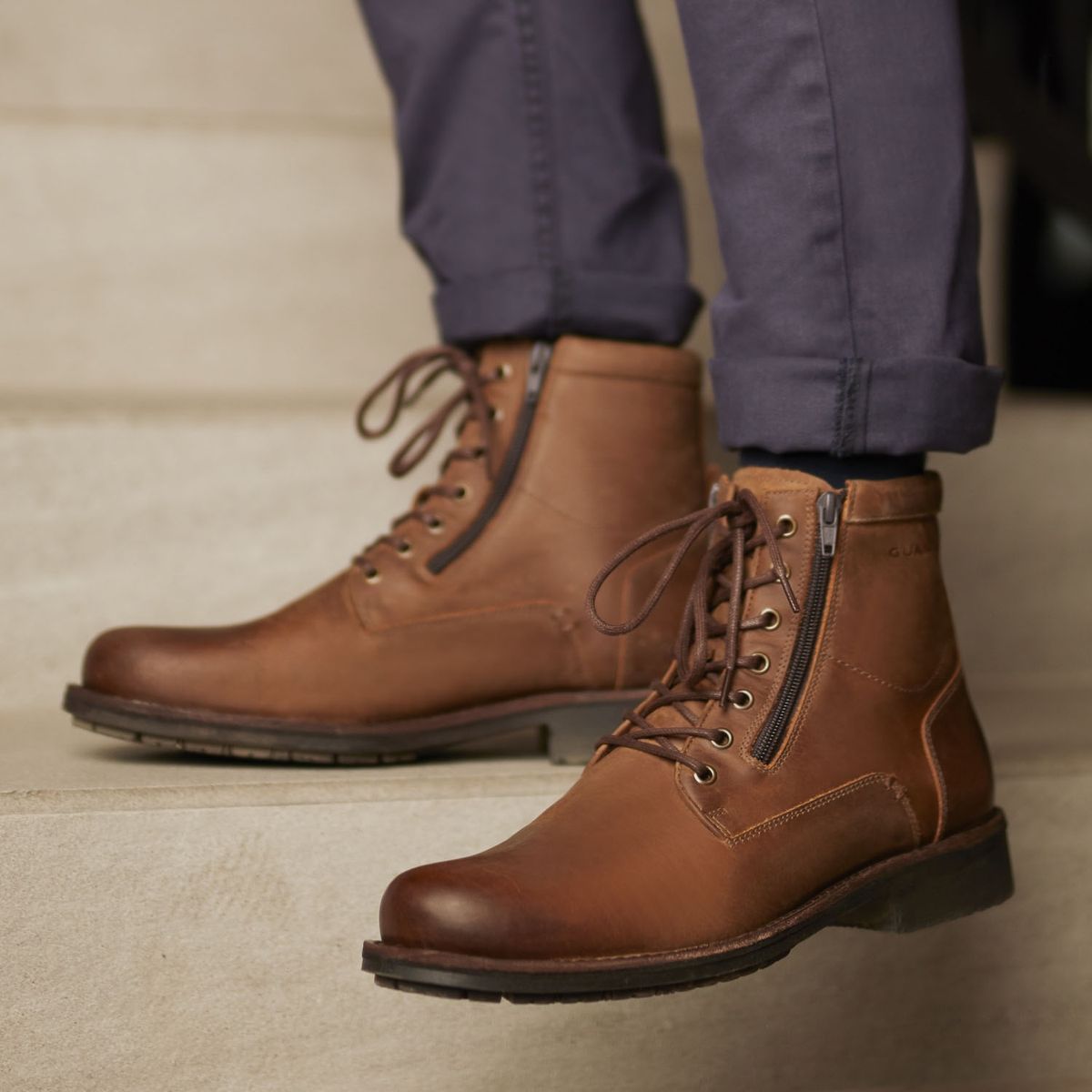 GUANTE - Guante Botin Hombre Cuero Cafe