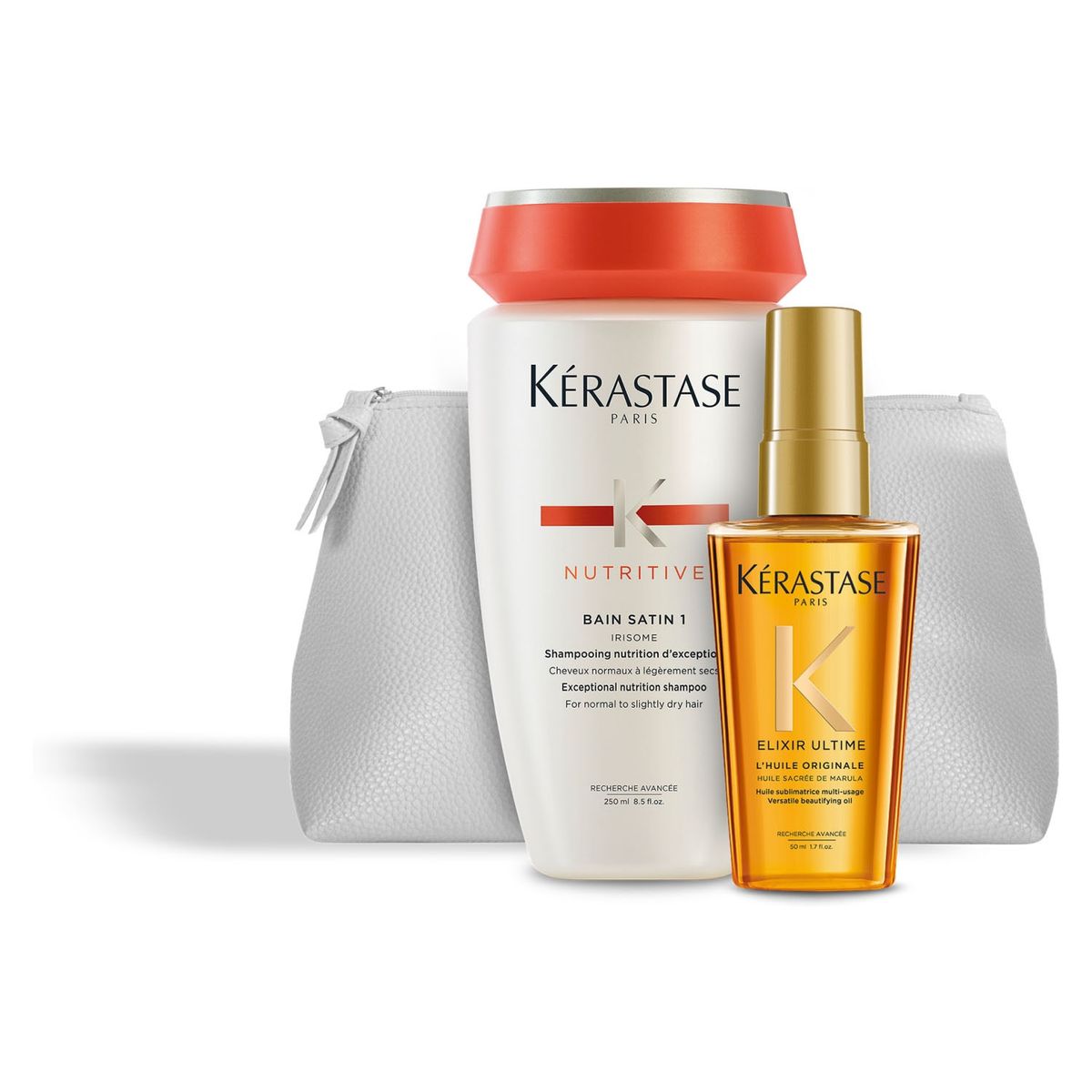 KERASTASE - Set Capilar My Beloved Nutritive Shampoo Bain Satin 1 250 ml + Aceite Elixir L'Huile Originale 50 ml