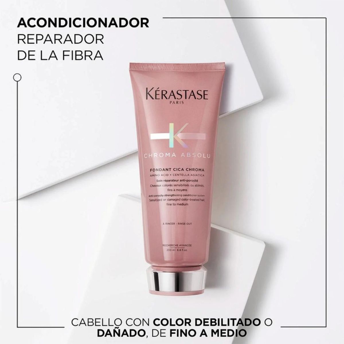 KERASTASE - Acondicionador Fortalecedor Cabello Con Color Cica Chroma Absolu 200 Ml Kerastase