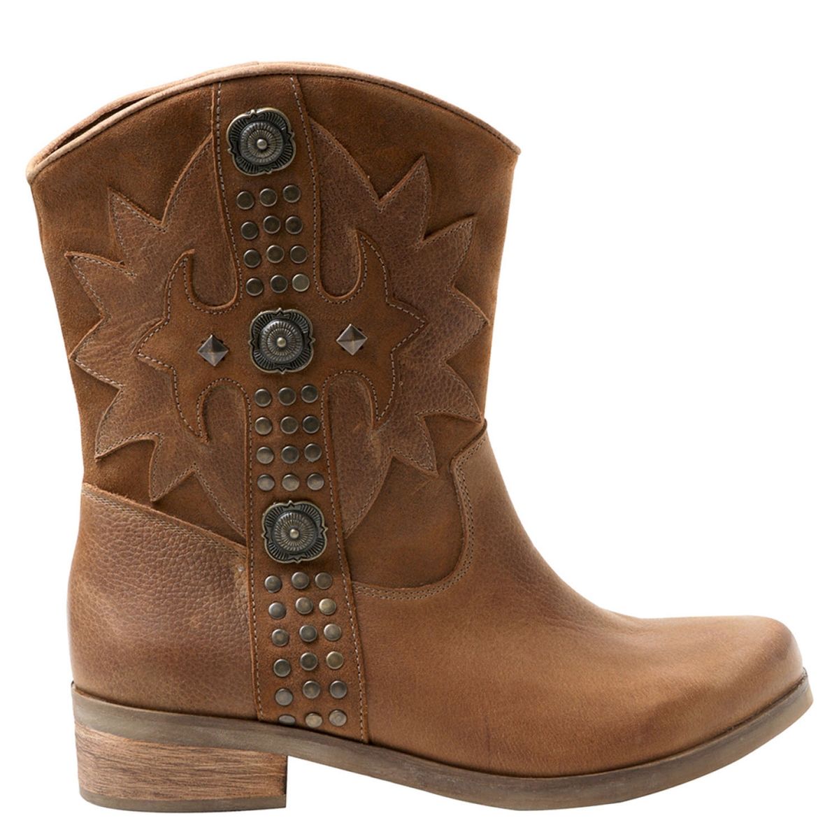 ROMANO - Bota Vaquera Mujer Cuero Café Romano