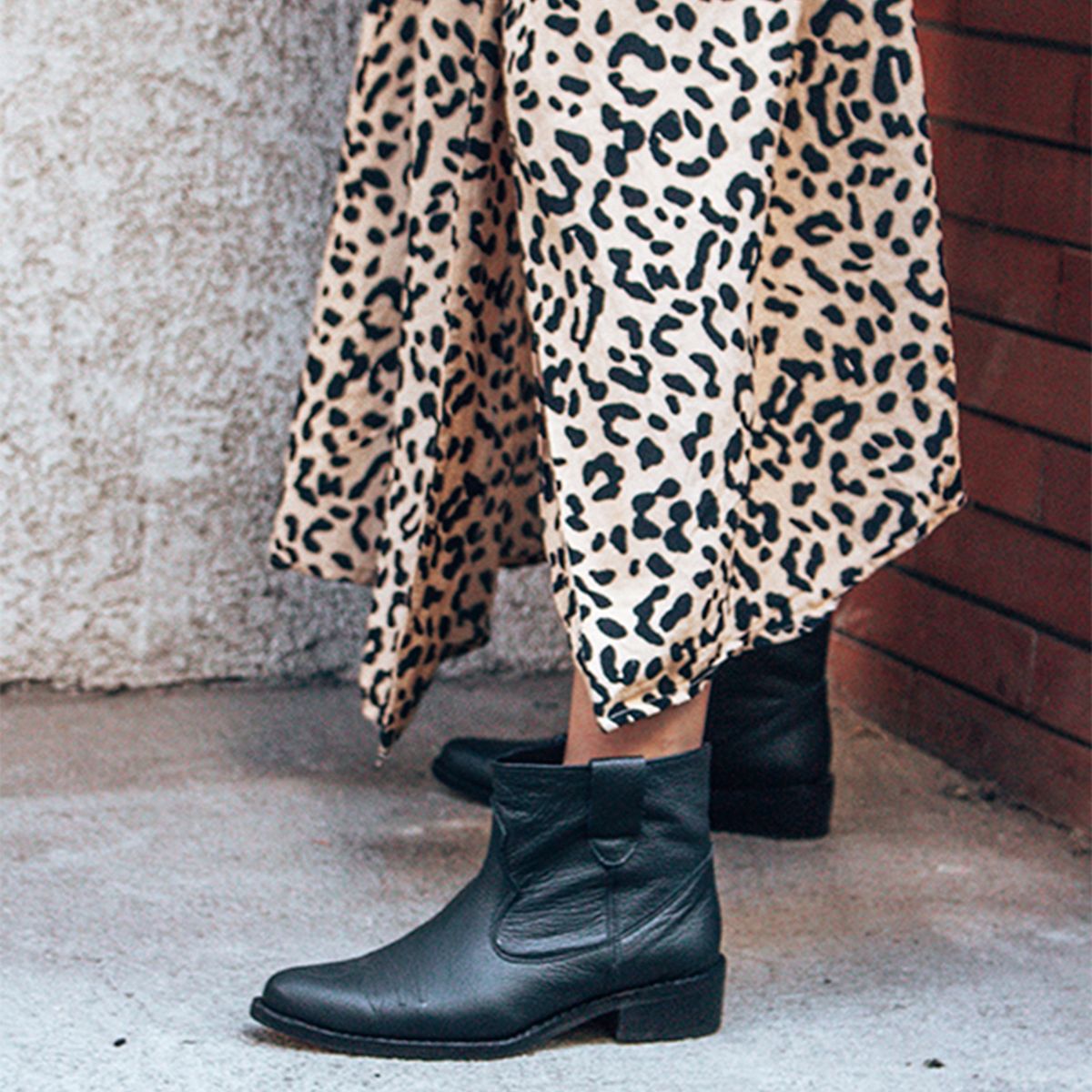 URCO - Bota Vaquera Mujer Cuero Negro Urco