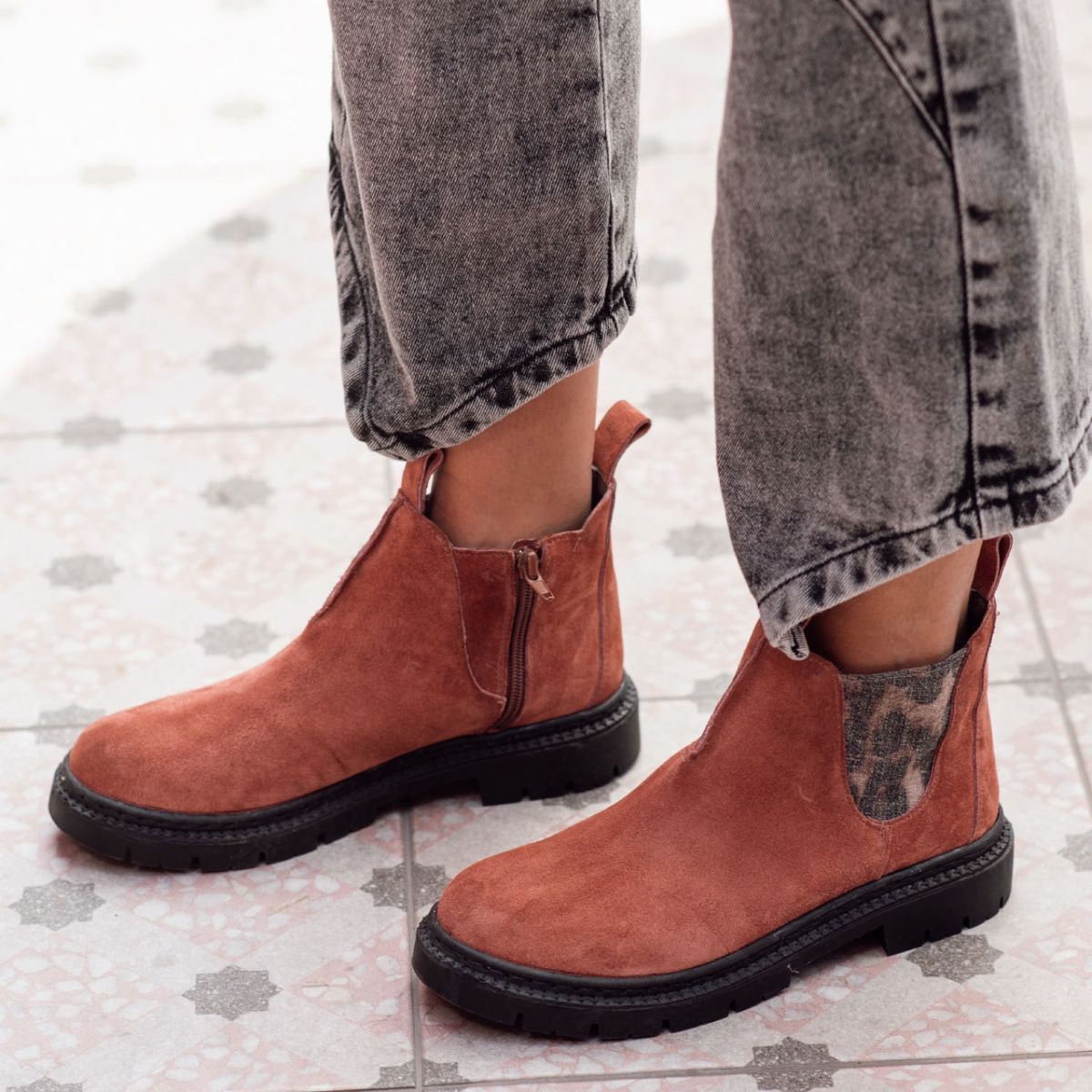 URCO - Urco Botin mujer cuero naranjo